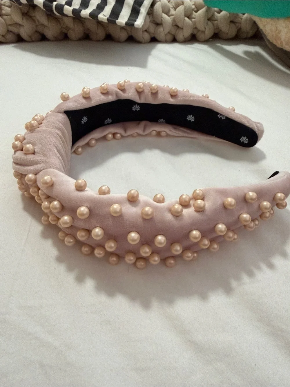 Lele Sadoughi Pearl Pink Headband